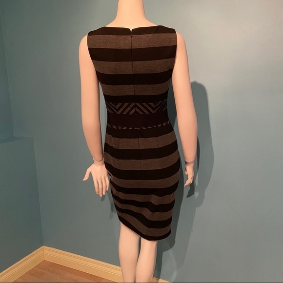 Cache women’s grey and black striped  pencil dress in size 0 - Picture 2 of 8